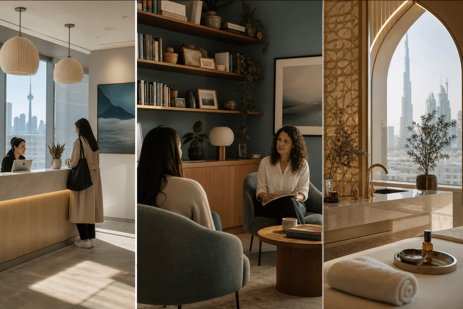Wellness discovery across clinics in Toronto, therapy offices, and international spa settings