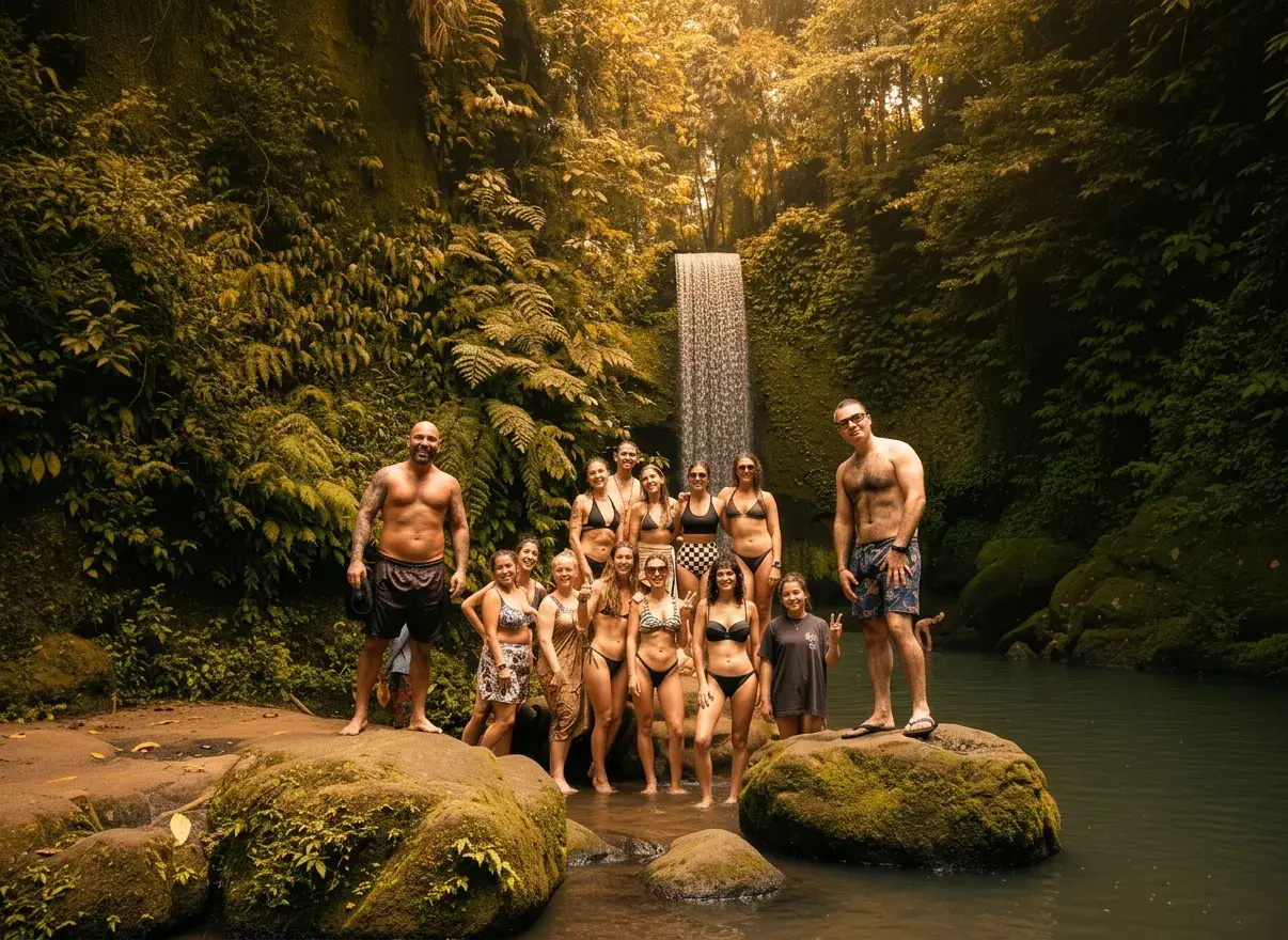 Ice bath, sound healing, and waterfall immersion