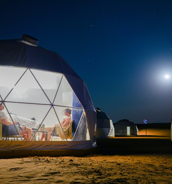 Dome and Royal tents above the dunes