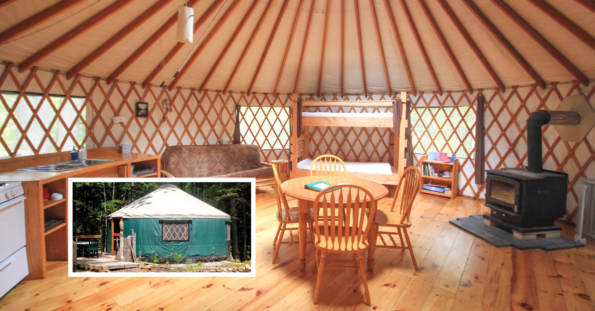 Arrive at Maine Forest Yurts