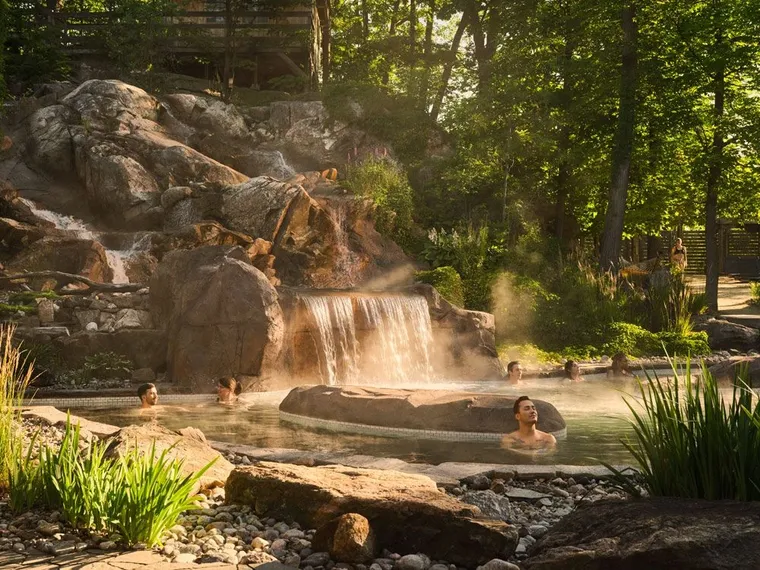 Move through the thermal or spa circuit