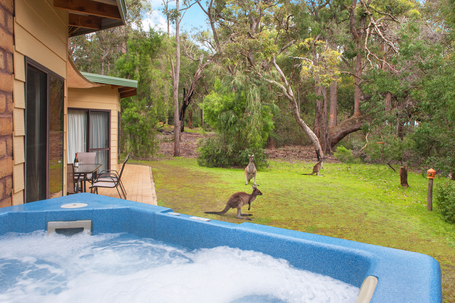 Hand-built lodges with private hot tubs